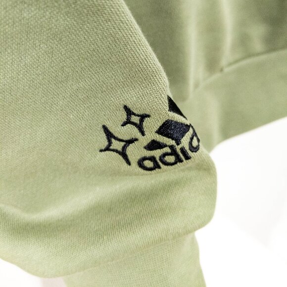 ADIDAS Three Stripe Life Crew Neck Sweatshirt Green Graphic Casual Activewear - Picture 4 of 6